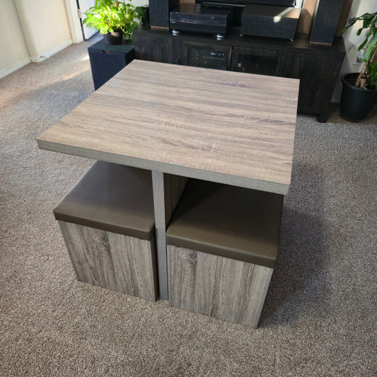 Coffee Table with 4x Storage Chairs
