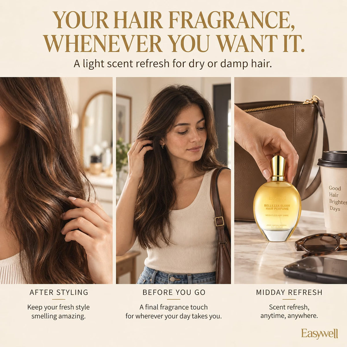 Gold - Easywell Bellezza Elixir Hair Perfume 2.5 Fl Oz