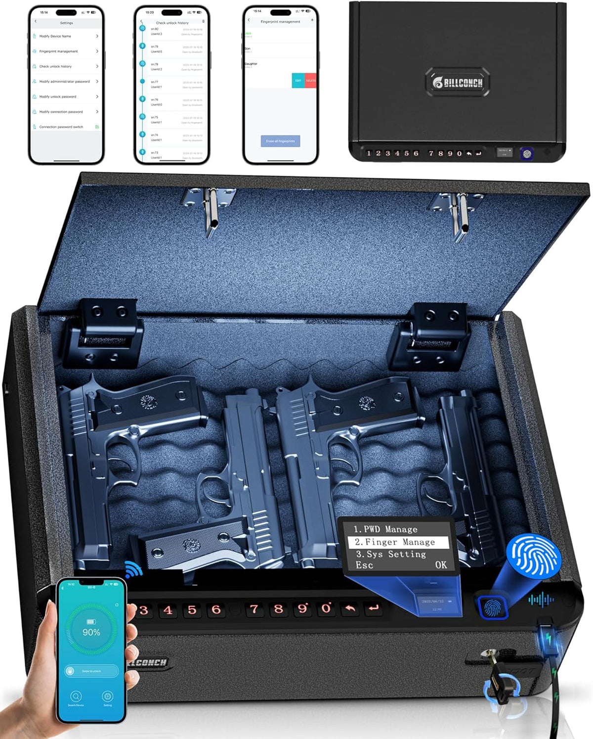 Large - Biometric Smart Safe