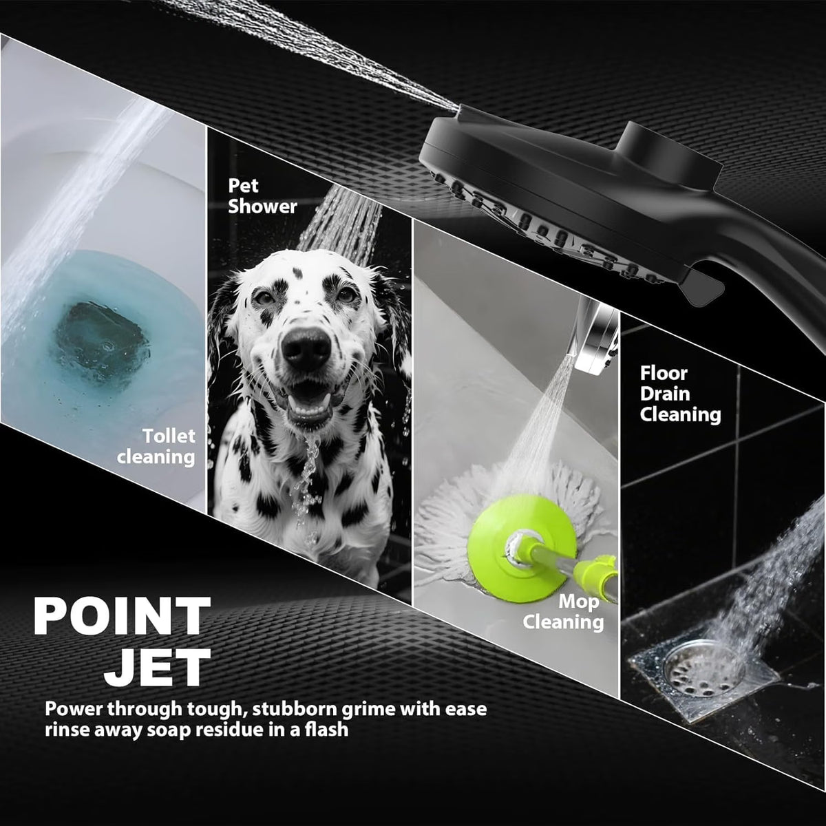 Matte Black - Dual Rainfall Shower Head with Filtered Handheld Sprayer and Magnetic Dock