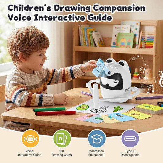 Children's Drawing Robot with Voice Interactive Guide and 150 Drawing Cards