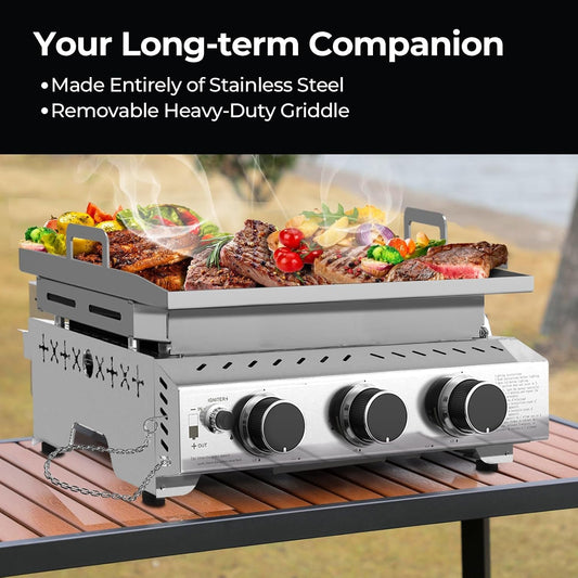 LP Gas Grill Burner Stainless Steel Griddle