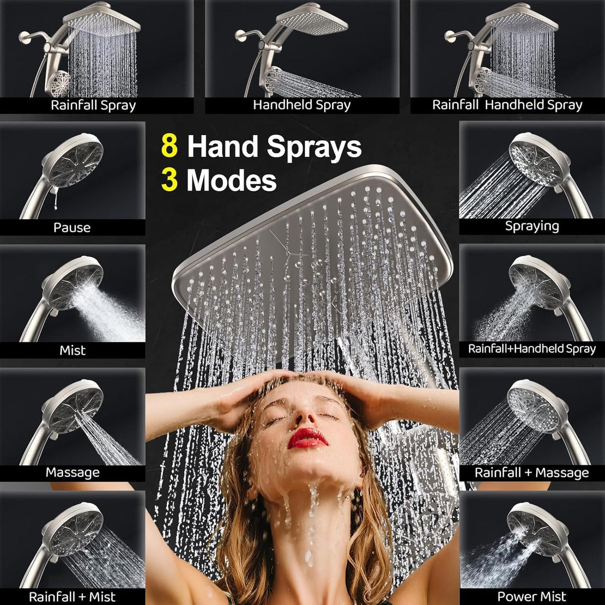 Nickle - Filtered Dual Shower Head Combo with Magnetic Dock