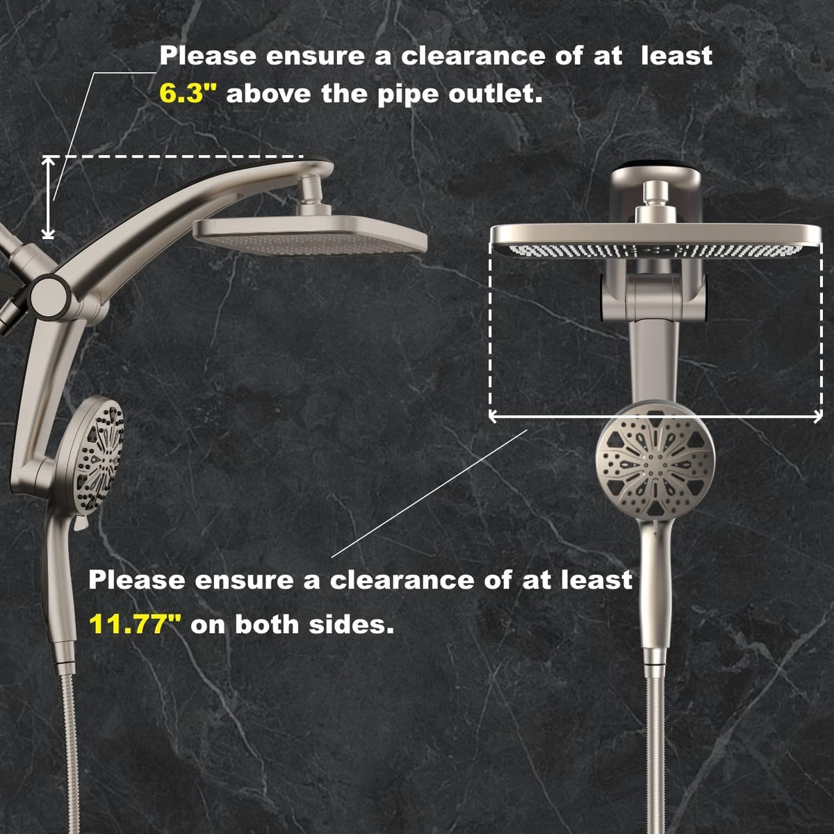 Nickle - Filtered Dual Shower Head Combo with Magnetic Dock