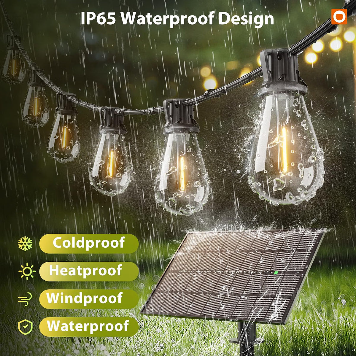 198FT Solar Outdoor String Lights with Remote $85$90