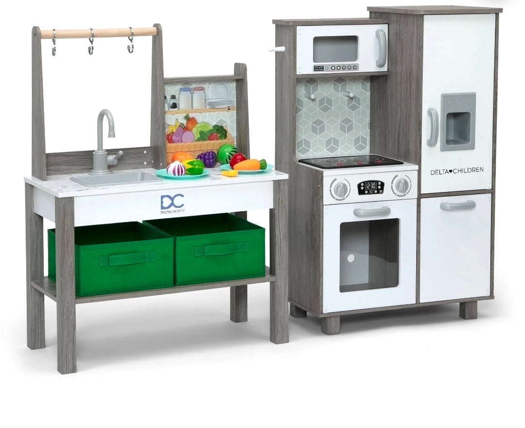 Grey/White 2-Piece Play Kitchen