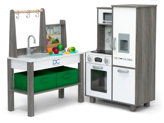 Grey/White 2-Piece Play Kitchen