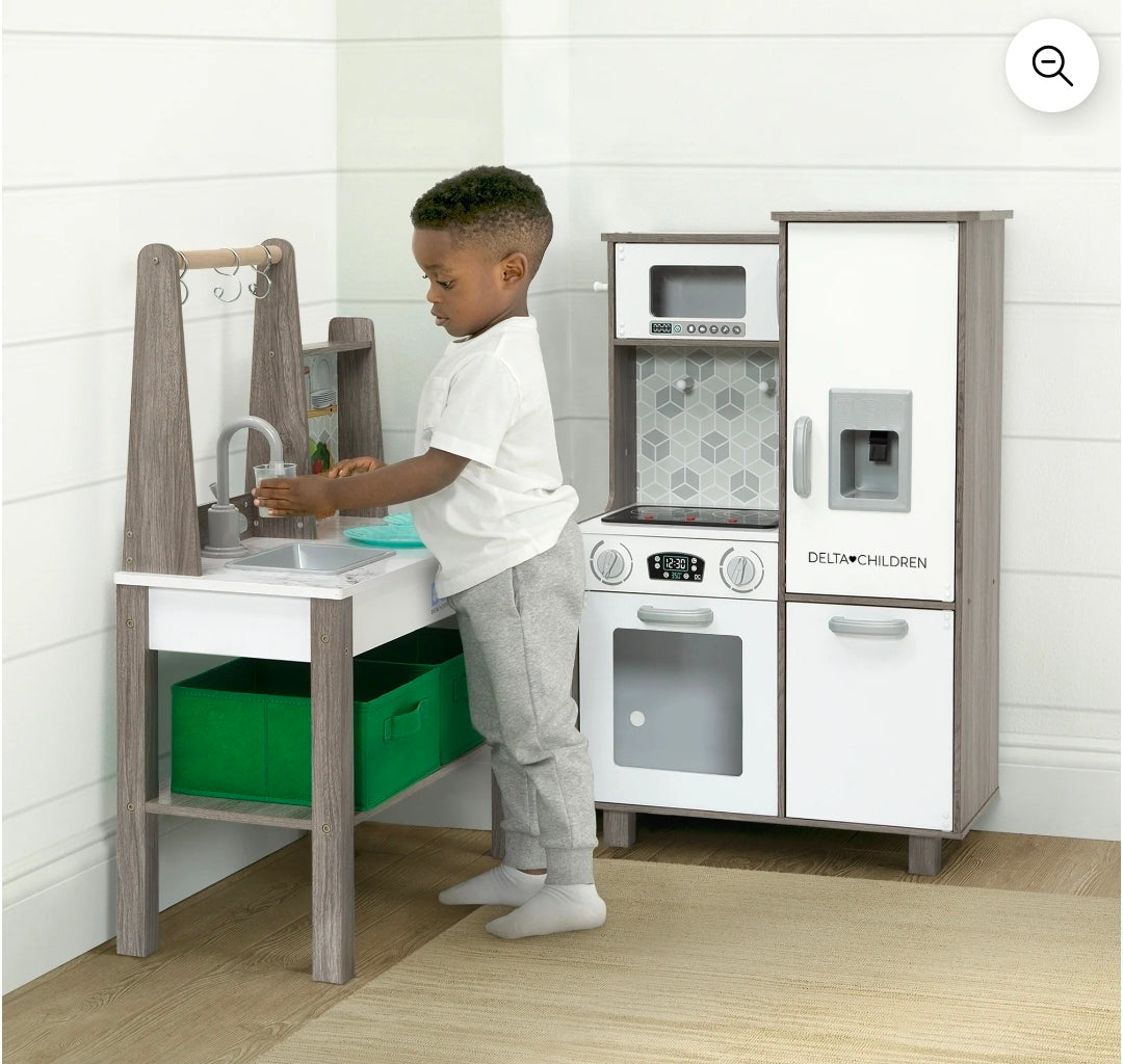 Grey/White 2-Piece Play Kitchen