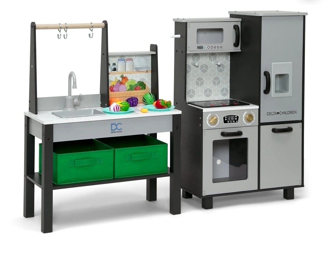 Black/White 2-Piece Play Kitchen