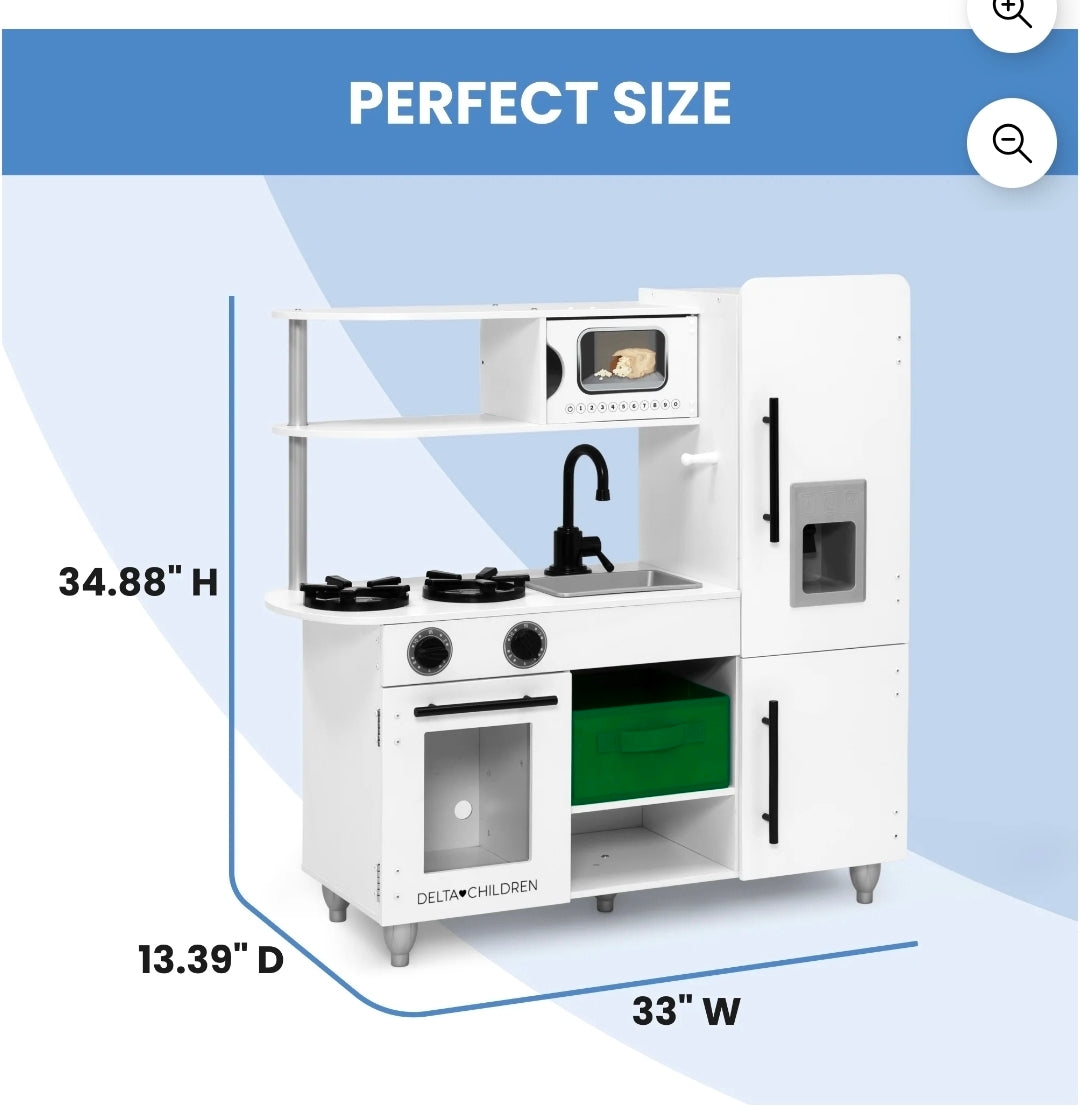 White/White 1-Piece Play Kitchen