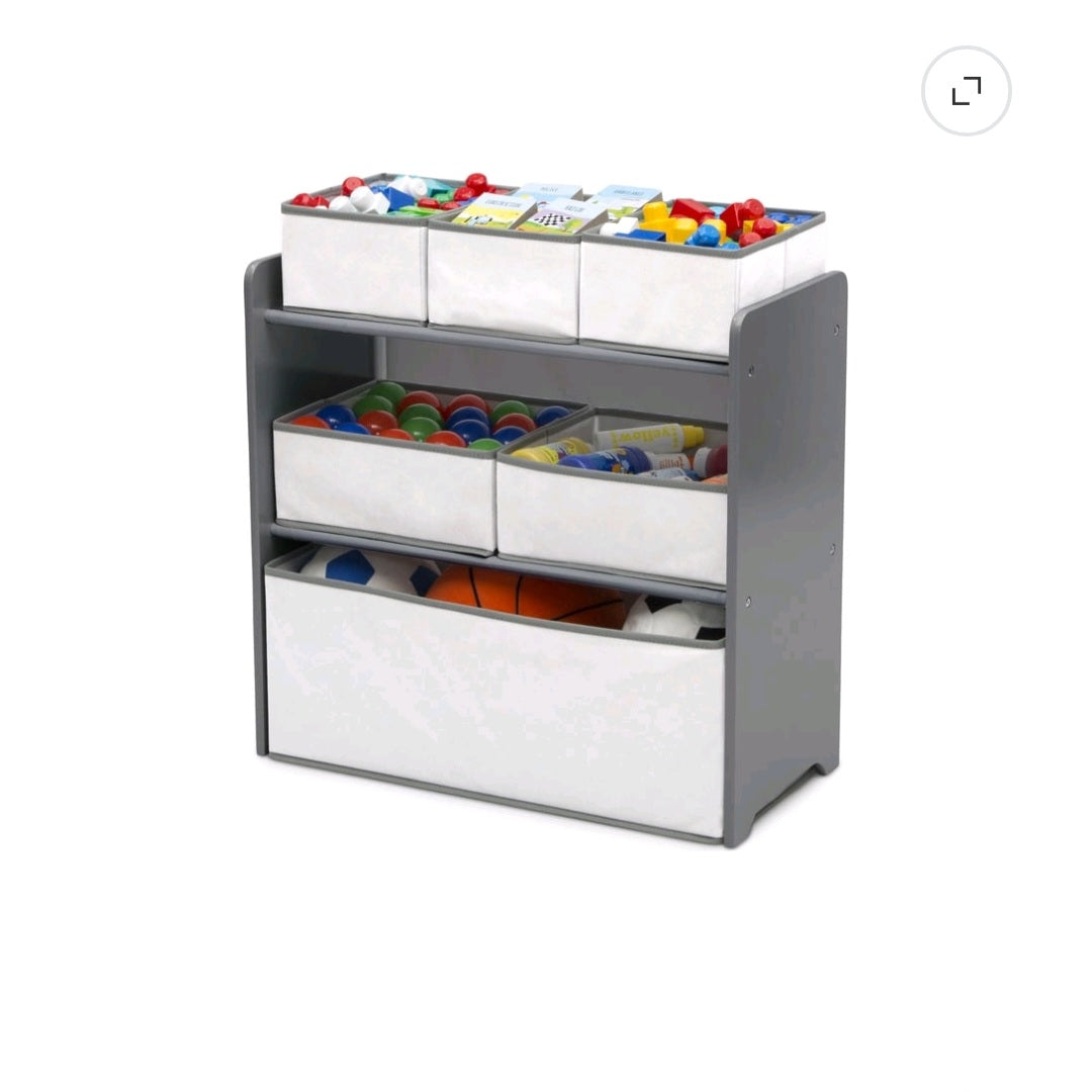 Children's Table, Chairs, and Toy Organizer Set