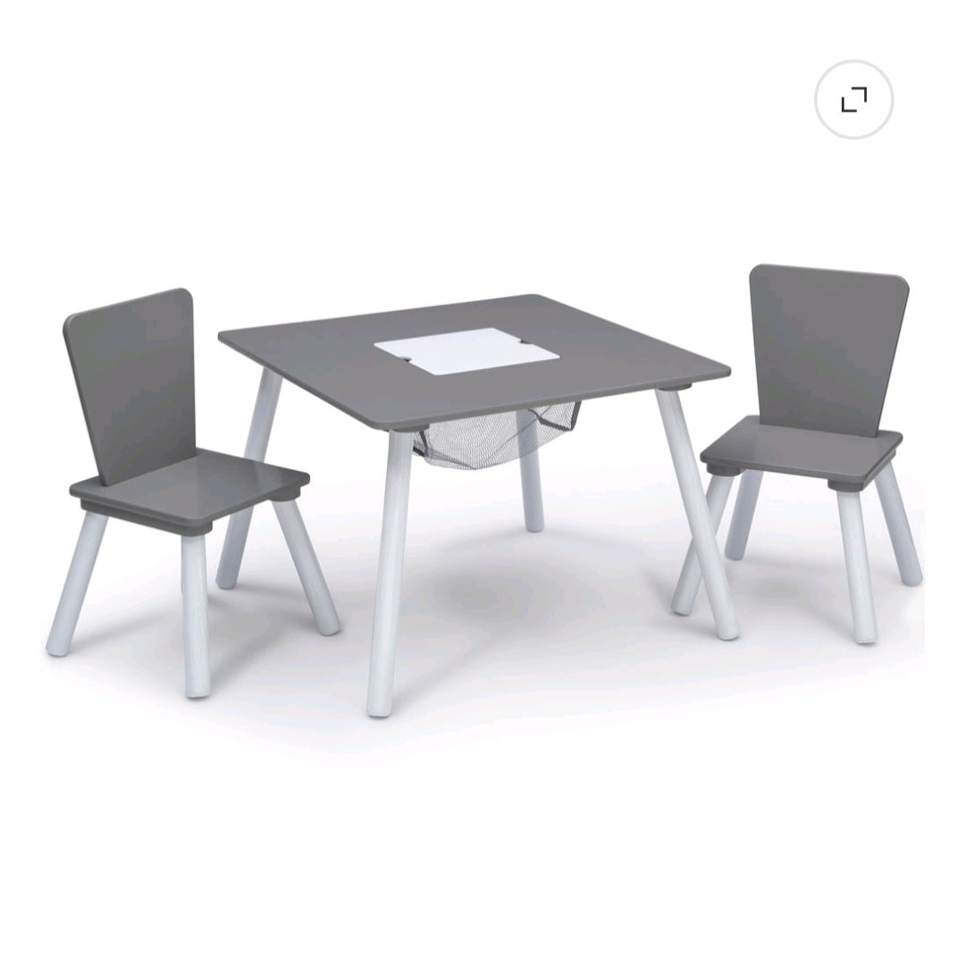 Children's Table, Chairs, and Toy Organizer Set