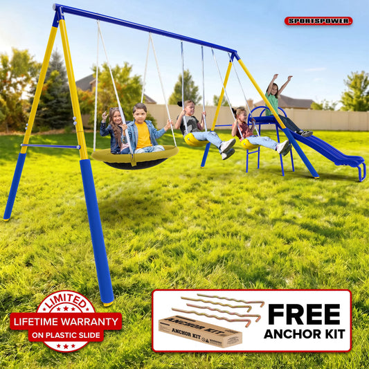 Swing Set with Saucer and slide