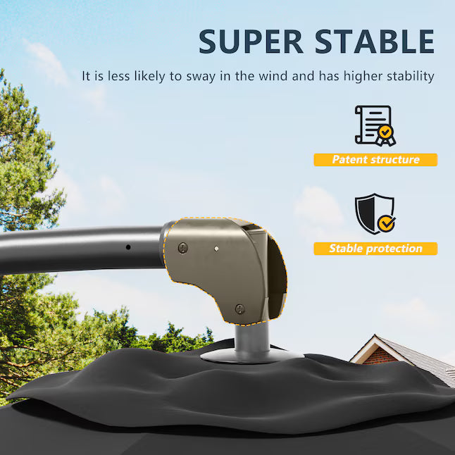 Black - 10ft Cantilever Patio Umbrella