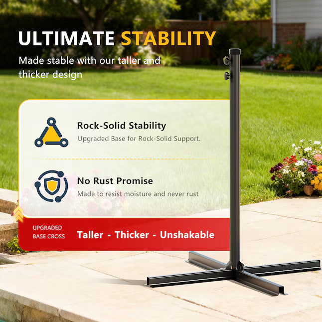 Black - 10ft Cantilever Patio Umbrella