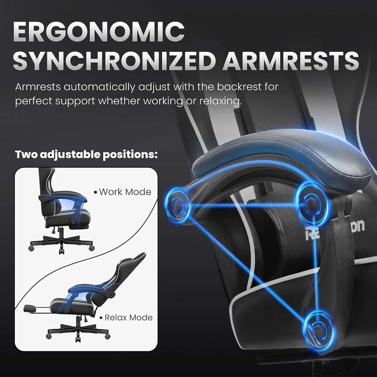 RagAoon Ergonomic Gaming Chair with Footrest